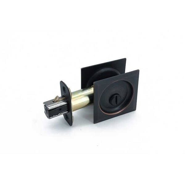 Orca Hardware Pocket Door Lock, Square, Privacy Function, US10B Oil Rubbed Dark Bronze Finish PDLSQ-PR-10B - main
